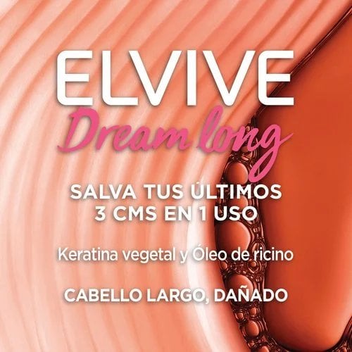 aceite de ricino cabello elvive dream long queratina vegetal oleo de ricino cabello largo cabello dañado